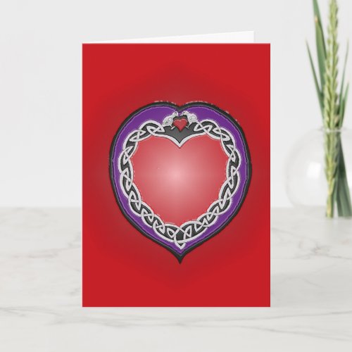 Valentines Celtic Heart Greetings Holiday Card