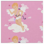 valentines cherub angel bow arrow hearts clouds fabric
