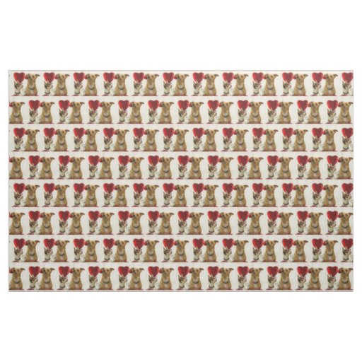 Valentine's Chihuahua dogs Fabric
