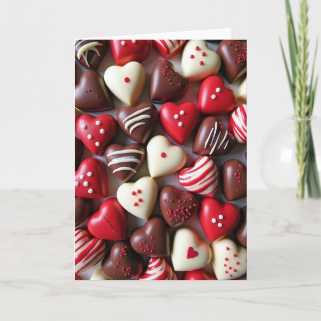 Valentines Chocolate Hearts Card (Front)