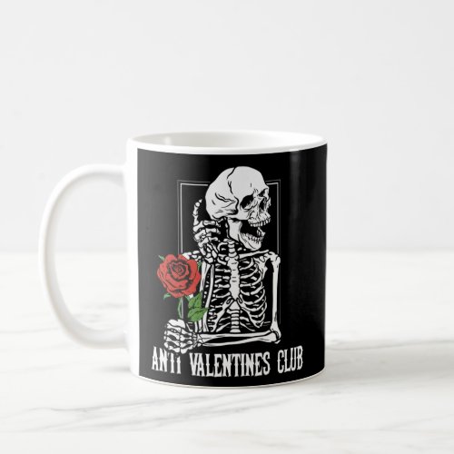 Valentines Club Skeleton Rose Valentines Day   Coffee Mug