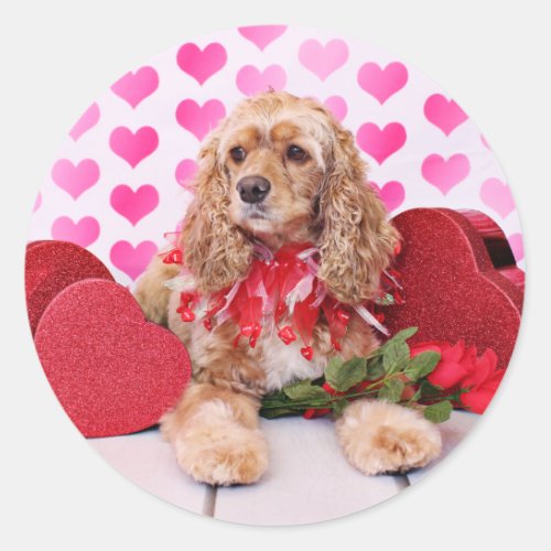 Valentines _ Cocker Spaniel _ Bella Classic Round Sticker