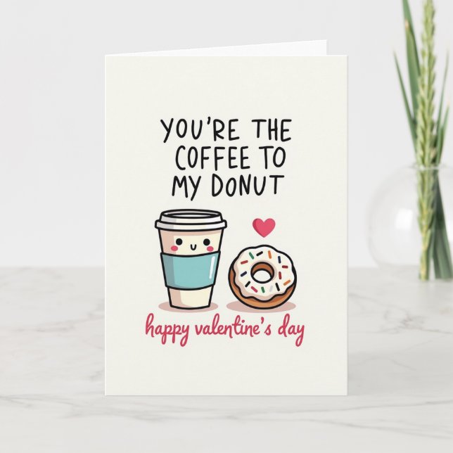 Valentines Coffee Donut Love Card (Front)