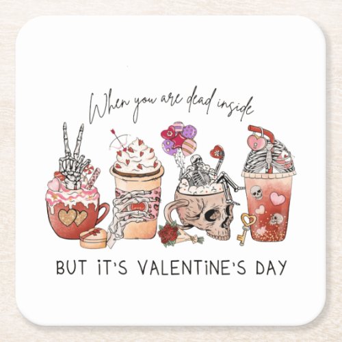 Valentines Coffee  Valentines Day Square Paper Coaster