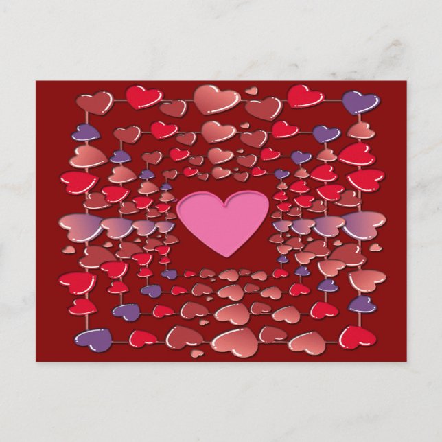 Valentines Colorful Candy Hearts Pattern Postcard (Front)