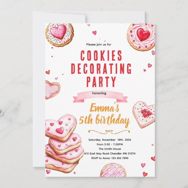 Valentine's Cookie Decorating invite (Front)