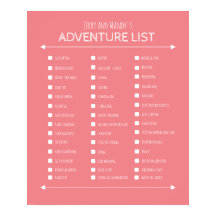 Valentine's couple gift bucket list poster