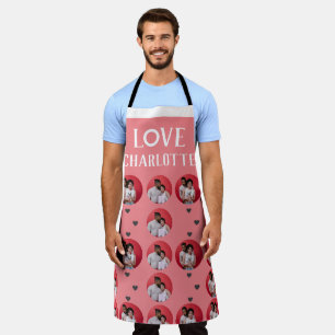 Valentines Couple Heart Custom Personalized Photo Apron