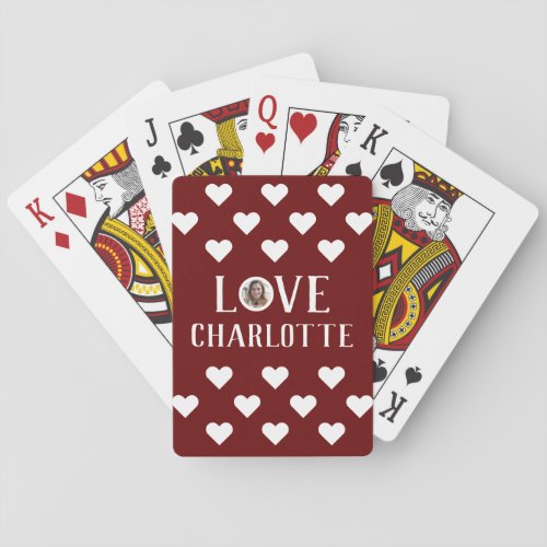 Valentines Couple Heart Custom Personalized Photo Playing Cards