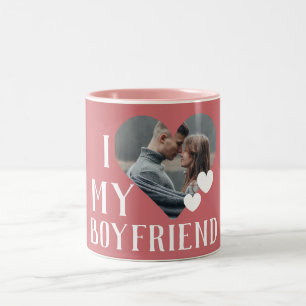 Valentines Couple Heart Custom Personalized Photo Two-Tone Coffee Mug