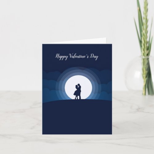 Valentines Couple Moon Sky  Card