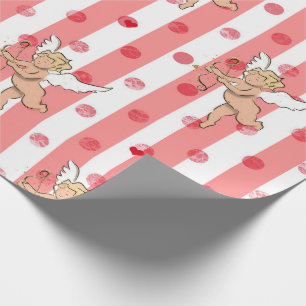 Valentine's cupid angel pinky_large wrapping paper