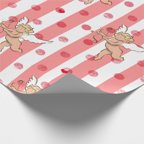 Valentines cupid angel pinky_large wrapping paper