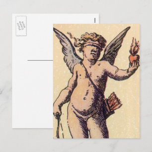Valentines Cupid Blindfolded, Vintage Tarot Card