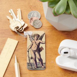 Valentines Cupid Blindfolded, Vintage Tarot Card Keychain