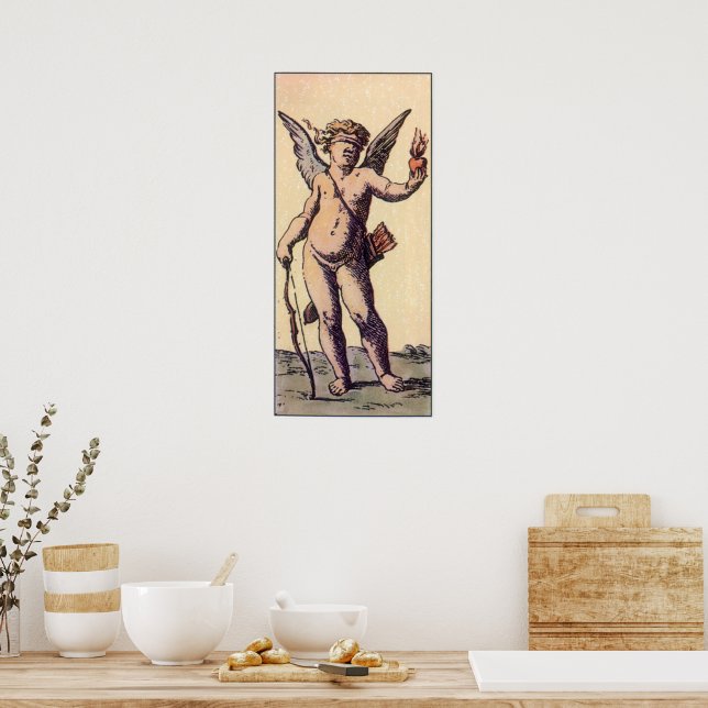 Valentines Cupid Blindfolded, Vintage Tarot Card Poster | Zazzle