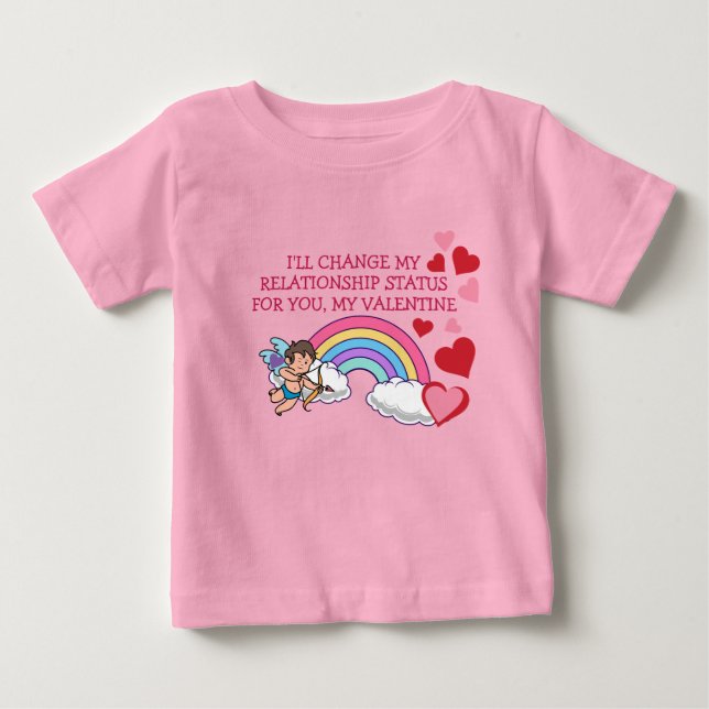Valentines Cupid Love Hearts Rainbow Social Media Baby T-Shirt (Front)