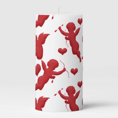 Valentines Cupid Pillar Candle