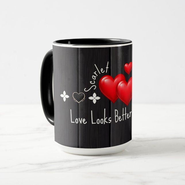 Valentines Custom Name Mugs and Quotes coffee mugs (Front Left)