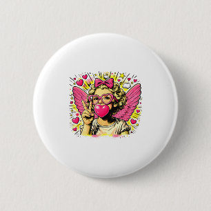 Valentines Cute Cupid Heart Angel Love Holiday Com Button