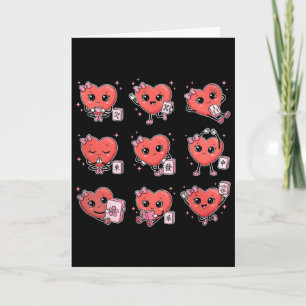 Valentines Cute Heart Mahjong Playing Chinese Tile Card