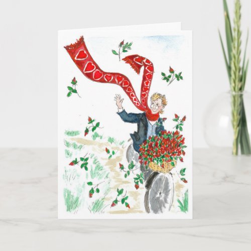 Valentines Cyclist Holiday Card