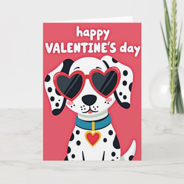 Valentines Dalmatian Dog Card (Front)