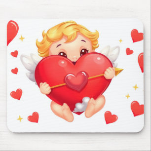 Valentine's Day 2025: Cute and Playful Angels 👼❤️ Mouse Pad