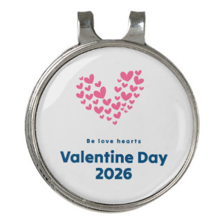 Valentine's Day 2026 Golf Ball Marker - Pink Heart Hat Clip