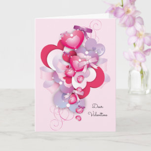 Valentine's Day 2 Hearts 1 Love Couple's Pretty Card