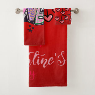 Valentine's Day 3-piece Bath Towel set