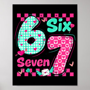 Valentines Day 6 7 Six Seven Preppy Hearts Couple  Poster