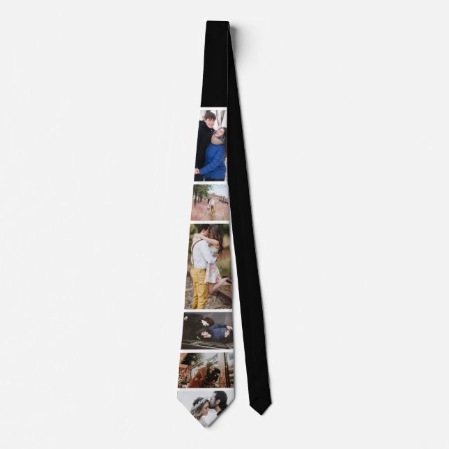 Valentines Day 6 Photo Collage Neck Tie (Front)