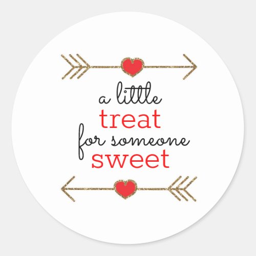 Valentines Day a Little Treat for Someone Sweet Classic Round Sticker