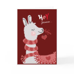 Valentine's Day A Whole Llama Love Girls Name Holiday Card Valentine's Day A Whole Llama Love Girls Name Holiday Card