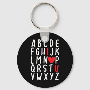 Valentine's Day Abc I Love You Heart Teacher Gift Keychain