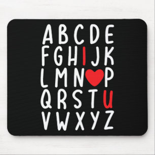 Valentine's Day Abc I Love You Heart Teacher Kids Mouse Pad
