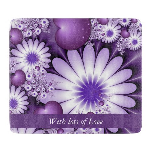 Valentines Day Abstract Flowers  Hearts Fractal Cutting Board