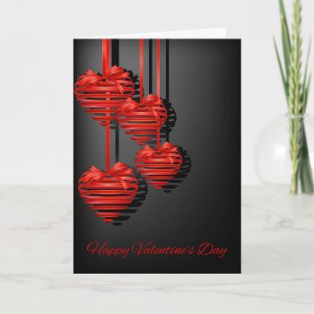 Valentine's Day - Abstract Heart Ornaments Holiday Card by steelmoment at Zazzle
