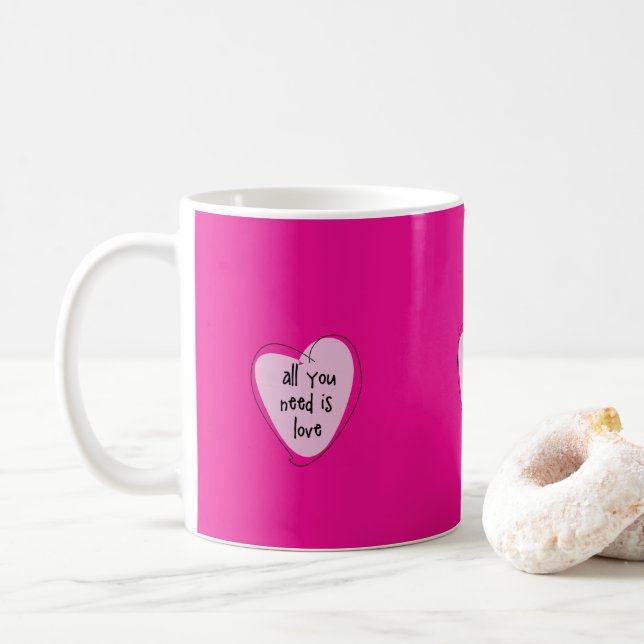 Valentine's Day All You Need is LOVE Mugs (With Donut)