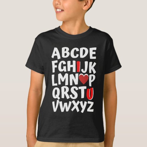 Valentines Day Alphabet ABC Toddler Kids T_Shirt