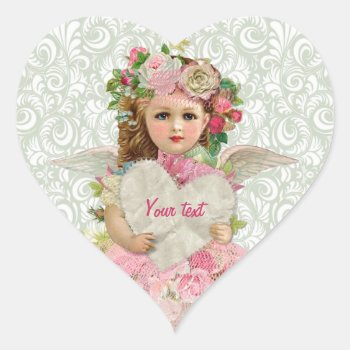 Valentine's Day Angel Heart Sticker by EnKore at Zazzle
