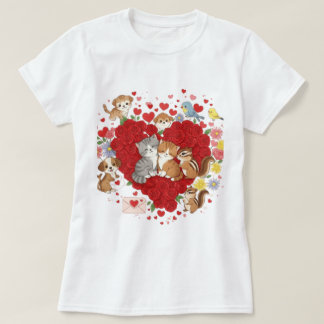 Valentine's Day Animal Love" T-Shirt