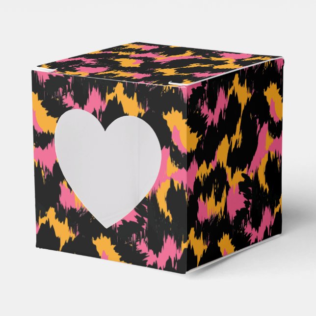 Valentines Day Animal Print Heart  Favor Boxes (Front Side)