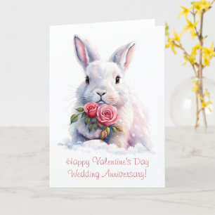 Valentines Day Anniversary Cute Bunny Card