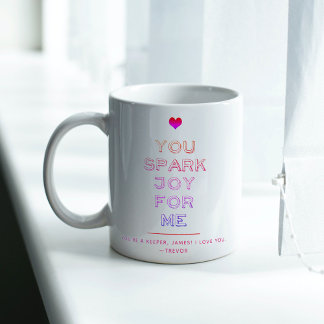 Valentine's Day Anniversary Love You Spark Joy Two-Tone Coffee Mug