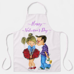 Valentine's Day Apron Gift Couple Love - Kiss