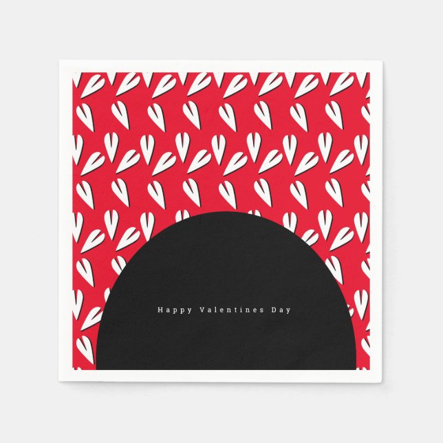 Valentines Day Arch and Hearts Pattern Napkins (Front)