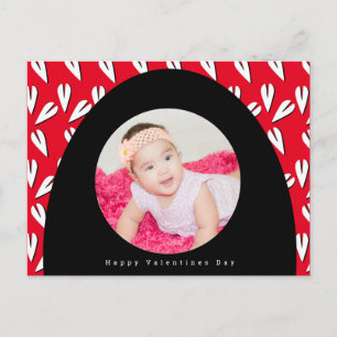 Valentines Day Arch and Hearts Pattern Photo Postcard