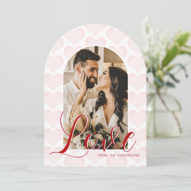 Valentines Day Arch Custom Photo Card  (Standing Front)